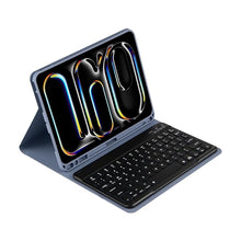 Load image into Gallery viewer, ProElite Keyboard case for Apple iPad Pro 11 inch 2024/2025 M4/M5 with Pencil Holder, Magnetic Detachable Wireless Bluetooth Keyboard Built-in 7-Colors Backlit, Lavender