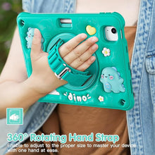 Load image into Gallery viewer, ProElite Cover for iPad Air 11 M3/M2 2025/2024/ Pro 11 4th/3rd Gen/Air 5/4 Gen 10.9 inch Case, Tough Bubble Kids Case with Pencil Holder with Rotating Kickstand & Shoulder Strap, Green