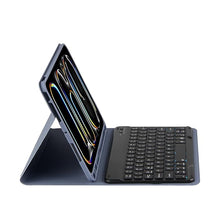 Load image into Gallery viewer, ProElite Keyboard case for Apple iPad Pro 11 inch 2024/2025 M4/M5 with Pencil Holder, Magnetic Detachable Wireless Bluetooth Keyboard Built-in 7-Colors Backlit, Lavender