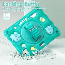 Load image into Gallery viewer, ProElite Cover for iPad Air 11 M3/M2 2025/2024/ Pro 11 4th/3rd Gen/Air 5/4 Gen 10.9 inch Case, Tough Bubble Kids Case with Pencil Holder with Rotating Kickstand & Shoulder Strap, Green