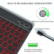 Load image into Gallery viewer, ProElite Keyboard case for Apple iPad Pro 11 inch 2024/2025 M4/M5 with Pencil Holder, Magnetic Detachable Wireless Bluetooth Keyboard Built-in 7-Colors Backlit, Lavender