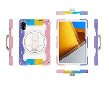 Load image into Gallery viewer, ProElite for Poco Pad 12.1 inch case, Rugged 3 Layer Armor case Cover for Poco Pad 12.1 inch with Hand Grip and Rotating Kickstand with Shoulder Strap, Rainbow Pink