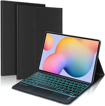 Load image into Gallery viewer, ProElite TouchPad Keyboard case for Samsung Galaxy Tab S6 Lite 10.4 Inch 2022 SM-P610/P615 with pencil holder, Magnetic Detachable Wireless Bluetooth TouchPad Keyboard Built-in 7-Colors Backlit, Black