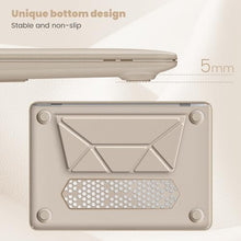 Load image into Gallery viewer, ProElite Case for MacBook Air 13 inch M2 2025/2024 M1 2021 2020 Release A2337 A2179 A1932 Model Touch ID, Slim Leather case with Foldable Stand, Gold