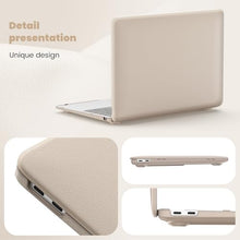 Load image into Gallery viewer, ProElite Case for MacBook Air 13 inch M2 2025/2024 M1 2021 2020 Release A2337 A2179 A1932 Model Touch ID, Slim Leather case with Foldable Stand, Gold