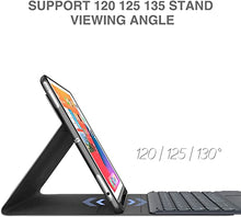Load image into Gallery viewer, ProElite TouchPad Keyboard case for Apple iPad 10.2" 9th Gen (2021) / 8th Gen / 7th Gen, with Pencil Holder, Magnetic Detachable Wireless Bluetooth TouchPad Keyboard Built-in 7-Colors Backlit, Black