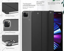 Load image into Gallery viewer, ProElite Case Cover for Apple iPad Pro 11 inch M4/M5 2024/2025 5th/6th Gen Cover, Smart Flip Case for Apple iPad Pro 11 inch M4/M5 2024/2025, Translucent Back, Black