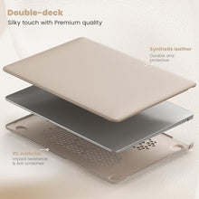 Load image into Gallery viewer, ProElite Case for MacBook Air 13 inch M2 2025/2024 M1 2021 2020 Release A2337 A2179 A1932 Model Touch ID, Slim Leather case with Foldable Stand, Gold
