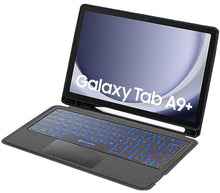 Load image into Gallery viewer, ProElite Wireless Bluetooth TouchPad Keyboard Case for Samsung Galaxy Tab A9 Plus 11 inch, Magnetic Detachable Wireless Bluetooth TouchPad Keyboard Built-in 7-Colors Backlit with S Pen Holder, Black