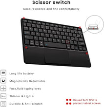 Load image into Gallery viewer, ProElite TouchPad Keyboard case for Samsung Galaxy Tab S6 Lite 10.4 Inch 2022 SM-P610/P615 with pencil holder, Magnetic Detachable Wireless Bluetooth TouchPad Keyboard Built-in 7-Colors Backlit, Black