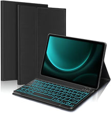 Load image into Gallery viewer, ProElite Keyboard case for Samsung Galaxy Tab S9 FE Plus/S9 Plus/S10+ 12.4 inch with S Pen Holder, Magnetic Detachable Wireless Bluetooth Keyboard Case(Black)