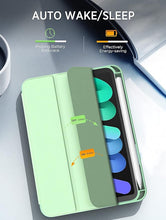 Load image into Gallery viewer, ProElite Cover Case for Apple iPad Mini 6/Mini 7 8.3 inch Case, Smart Flip Case Cover for Apple iPad Mini 6/Mini 7 8.3 inch with Pencil Holder, Mint Green (Transparent Back)