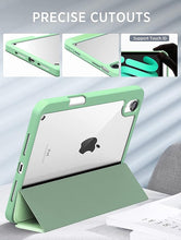 Load image into Gallery viewer, ProElite Cover Case for Apple iPad Mini 6/Mini 7 8.3 inch Case, Smart Flip Case Cover for Apple iPad Mini 6/Mini 7 8.3 inch with Pencil Holder, Mint Green (Transparent Back)