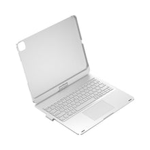 Load image into Gallery viewer, ProElite 360 Degree Rotatable Wireless Bluetooth TouchPad Keyboard Case Cover for Apple iPad Air 13 inch M3/M2 2025/2024 & iPad Pro 12.9 5th/6th Gen, Built-in 7-Colors Backlit, Silver