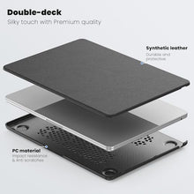 Load image into Gallery viewer, ProElite Case for MacBook Air 13.6 inch Case 2022 2023 2024 2025 Release M4/M3 A3113 M2 A2681 with Touch ID, Slim Leather case with Foldable Stand, Black