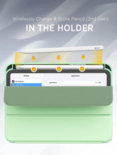 Load image into Gallery viewer, ProElite Cover Case for Apple iPad Mini 6/Mini 7 8.3 inch Case, Smart Flip Case Cover for Apple iPad Mini 6/Mini 7 8.3 inch with Pencil Holder, Mint Green (Transparent Back)