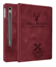 Load image into Gallery viewer, ProElite Case Cover for Samsung Galaxy Tab S10 Lite 10.9"/ Tab S9 FE 10.9 inch/Tab S10 FE/Tab S9 11 inch Case, Deer Flip case Cover with S Pen Holder, Wine Red