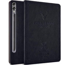 Load image into Gallery viewer, ProElite Cover for Samsung Galaxy Tab S9 FE+/S9 Plus/S10+ 12.4 inch Cover Case, Deer Flip case Cover for Samsung Galaxy Tab S9 FE Plus/S9 Plus/S10+ 12.4 inch Supports S Pen Magnetic Attachment, Black