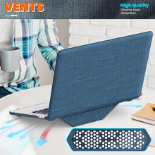 Load image into Gallery viewer, ProElite Case for MacBook Pro 13 inch Case M2 2024, 2023, 2022-2016 A2338 M1 A2251 A2289 A2159 A1989 A1708 A1706, Fabric Material Hard Shell with Slim TPU Bumper and Fold Kickstand, Navy