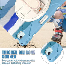 Load image into Gallery viewer, ProElite Cover for Apple iPad Air 13 inch M3/M2 2025/2024 Case, Rugged 3 Layer Armor case for Apple iPad Air 13 M3/M2 2025/2024 with Apple Pencil Holder, Hand Grip and Rotating KickStand, Rainbow Blue