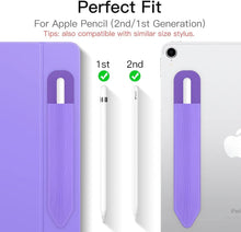 Load image into Gallery viewer, ProElite Pencil Holder Sleeve for Apple Pencil 1st/2nd Gen, Elastic Pencil Pouch Leather Adhesive Sleeve Fit iPad 10th Generation 2022, iPad 9th/8th Gen, iPad Air 5/4, iPad Pro 11/12.9, Lavender