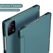 Load image into Gallery viewer, ProElite Smart Flip Case Cover for Xiaomi Mi Pad 6 11 inch, Translucent Back with Stylus Pen, Dark Green