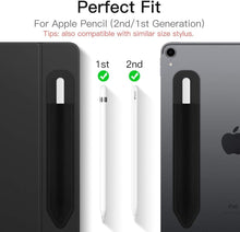 Load image into Gallery viewer, ProElite Pencil Holder Sleeve for Apple Pencil 1st/2nd Generation, Elastic Pencil Pouch Leather Adhesive Sleeve Fit iPad 10th Generation 2022, iPad 9th/8th Gen, iPad Air 5/4, iPad Pro 11/12.9, Black
