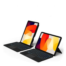 Load image into Gallery viewer, {Refurbished} ProElite Wireless Bluetooth TouchPad Keyboard Case for Redmi Pad SE 11 inch, Magnetic Detachable Wireless Bluetooth TouchPad Keyboard Built-in 7-Colors Backlit, Black