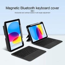 Load image into Gallery viewer, ProElite Wireless Bluetooth TouchPad Keyboard Case for iPad (A16) 11th/10th Gen 2025/2022, Magnetic Detachable Wireless Bluetooth TouchPad Keyboard Built-in 7-Colors Backlit With Pencil Holder, Black