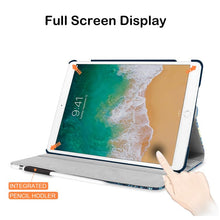 Load image into Gallery viewer, ProElite 360 Rotatable Smart Flip Case Cover for Apple iPad 9.7 inch 2018/2017 5th/6th Generation Air 1 Air 2 with Stylus Pen, Hippy