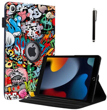 Load image into Gallery viewer, ProElite Cover for Apple iPad 10.2 Case Cover, 360 Rotatable Smart Flip Case Cover for Apple iPad 10.2 inch 9th/8th/7th Generation with Stylus Pen, Hippy
