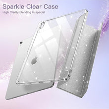 Load image into Gallery viewer, ProElite Case for iPad Air 11 Inch M4/M3/M2, iPad Air 10.9 inch 5th/4th Gen case Cover, Transparent Smart Flip Cover with Pencil Holder, Glittering Silver