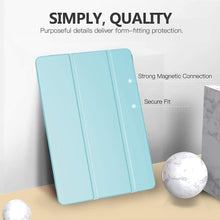 Load image into Gallery viewer, ProElite Smart Trifold Hard Back Flip Stand Case Cover for Apple iPad 9.7 inch 2018/2017 5th 6th Generation with Stylus Pen- Light Blue