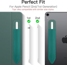 Load image into Gallery viewer, ProElite Pencil Holder Sleeve for Apple Pencil 1st/2nd Gen, Elastic Pencil Pouch Leather Adhesive Sleeve Fit iPad 10th Generation 2022, iPad 9th/8th Gen, iPad Air 5/4, iPad Pro 11/12.9, Dark Green