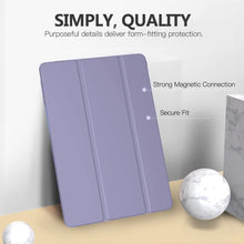 Load image into Gallery viewer, ProElite Smart Flip Case Cover for Apple iPad 10.2" 9th Gen (2021) 8th Gen/7th Gen, with Stylus Pen, Translucent & Hard Back, Purple