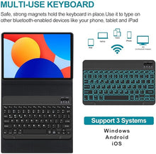 Load image into Gallery viewer, ProElite Keyboard case for Redmi Pad SE 8.7 inch, Magnetic Detachable Wireless Bluetooth Keyboard Built-in 7-Colors Backlit, Dark Blue