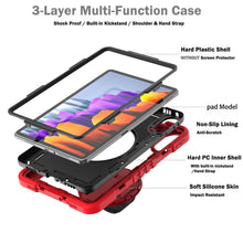 Load image into Gallery viewer, ProElite for Xiaomi Redmi Pad 2 11 inch Case, Rugged 3 Layer Armor case Cover for Xiaomi Redmi Pad 2 11 inch Case with Hand Grip and Rotating Kickstand with Shoulder Strap, Red