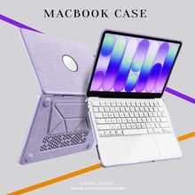 Load image into Gallery viewer, ProElite Case for MacBook Neo 13 inch 2026, Fabric Material Hard Shell with Slim TPU Bumper and Fold Kickstand, Purple