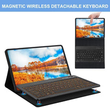 Load image into Gallery viewer, ProElite Keyboard case for Samsung Galaxy Tab S8 Ultra 14.6 inch SM-X900/ X906, Magnetic Detachable Wireless Bluetooth Keyboard Built-in 7-Colors Backlit, with S Pen Holder Dark Blue