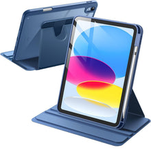 Load image into Gallery viewer, ProElite for Apple iPad (A16) 11th/10th Generation (2025/2022) Cover, 360 Degree Rotatable Smart Flip Cover for Apple iPad 11th/10th Gen, Transparent Back case Cover with Pencil Holder, Dark Blue