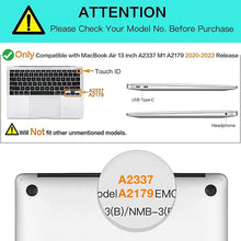 Load image into Gallery viewer, ProElite Transparent Case for MacBook Air 13 inch M2 2025/2024 M1 2021 2020 Release A2337 A2179 A1932 Model Touch ID,Heavy Duty Honeycomb Hard Shell with Slim TPU Bumper and Fold Kickstand, Grey