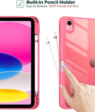 Load image into Gallery viewer, ProElite Case Cover for Apple iPad (A16) 11th/10th Generation (2025/2022), Transparent case Cover with Pencil Holder for iPad 11th/10th Gen 2025/2022, Hot Pink