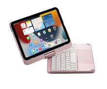 Load image into Gallery viewer, {Refurbished}ProElite Rotatable Bluetooth TouchPad Keyboard case Cover for iPad Air 11 inch M3/M2 2025/2024, Pro 11 inch 4th/3rd Gen 2022/2021 & Air 5th/4th Gen 10.9 inch, Built-in 7-Colors Backlit, Rose Gold