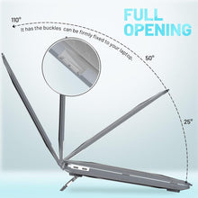 Load image into Gallery viewer, ProElite Transparent Case for MacBook Air 13 inch M2 2025/2024 M1 2021 2020 Release A2337 A2179 A1932 Model Touch ID,Heavy Duty Honeycomb Hard Shell with Slim TPU Bumper and Fold Kickstand, Grey