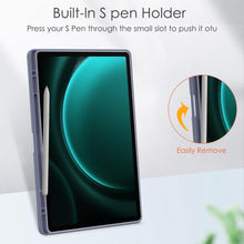 Load image into Gallery viewer, ProElite Cover for Galaxy Tab S9+/ S9 FE+/S10+ Case, 360 Degree Rotatable Smart Flip Case Cover for Samsung Tab S9 Plus/S9 FE Plus/S10 Plus 12.4 inch Transparent Back with S Pen Holder, Lavender