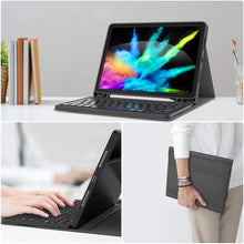 Load image into Gallery viewer, ProElite Detachable Wireless Bluetooth Keyboard case Cover for Apple iPad Air 11 inch 2024 M2, Pro 11 4th/3rd Gen 2022/2021 & iPad Air 5th/4th Gen 10.9 inch with Pencil Holder, Black