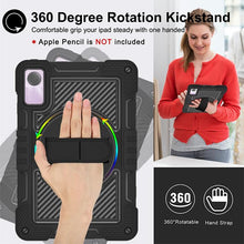 Load image into Gallery viewer, ProElite for Redmi Pad SE case, Rugged 3 Layer Armor case Cover for Redmi Pad SE 11 inch with Hand Grip and Rotating Kickstand with Shoulder Strap, Black