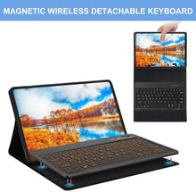 Load image into Gallery viewer, ProElite Keyboard case for Samsung Galaxy Tab S8 Ultra 14.6 inch SM-X900/ X906, Magnetic Detachable Wireless Bluetooth Keyboard Built-in 7-Colors Backlit, with S Pen Holder Black