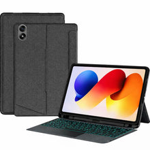 Load image into Gallery viewer, {Refurbished} ProElite Wireless Bluetooth TouchPad Keyboard Case for Xiaomi Redmi Pad 2 Pro 12.1 inch, Magnetic Detachable Bluetooth TouchPad Keyboard Redmi Pad 2 Pro 12.1 inch with Built-in 7-Colors Backlit, Black