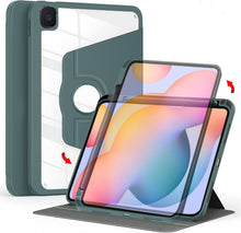 Load image into Gallery viewer, ProElite Cover for Samsung S6 Lite Cover Case, 360 Degree Rotatable Smart Flip Case Cover for Samsung Galaxy Tab S6 Lite 10.4 Inch 2022 SM-P610/P615, Transparent Back with Pencil Holder, Green